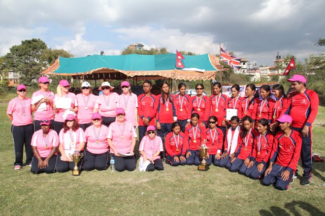 Blind Women Cricket Team of Both Nepal and the UK.
