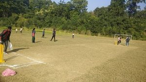 Player playing in the cricket ground