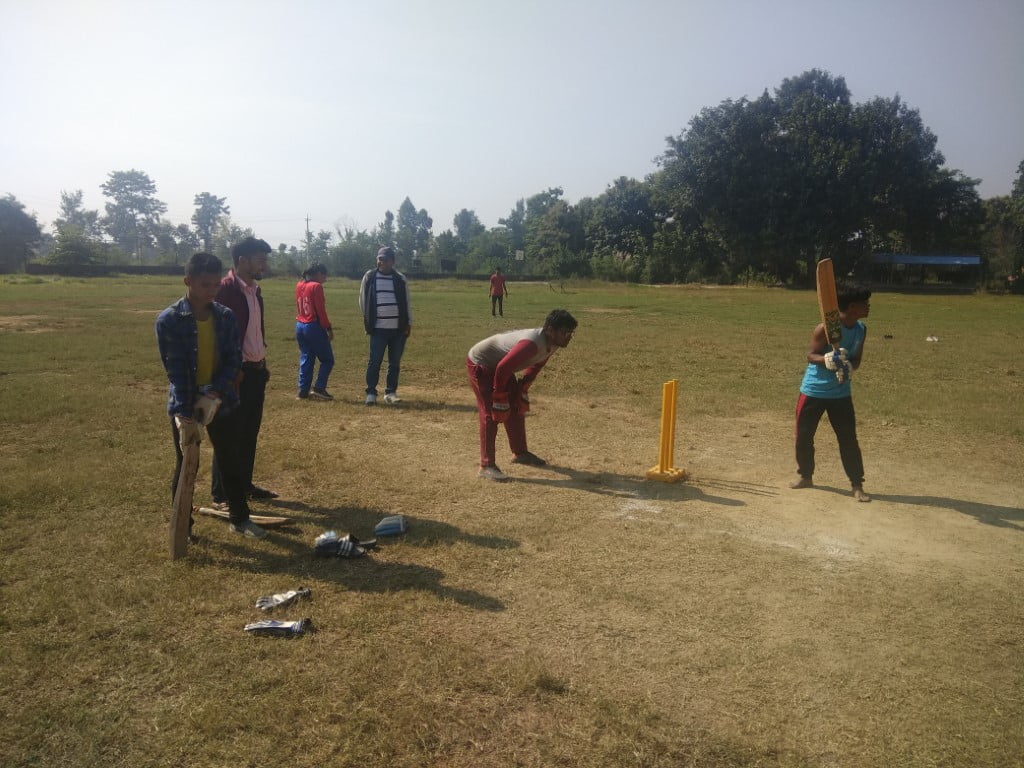 Player playing in the cricket ground